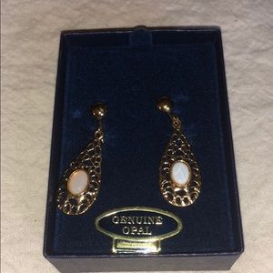 Opal clip on earrings